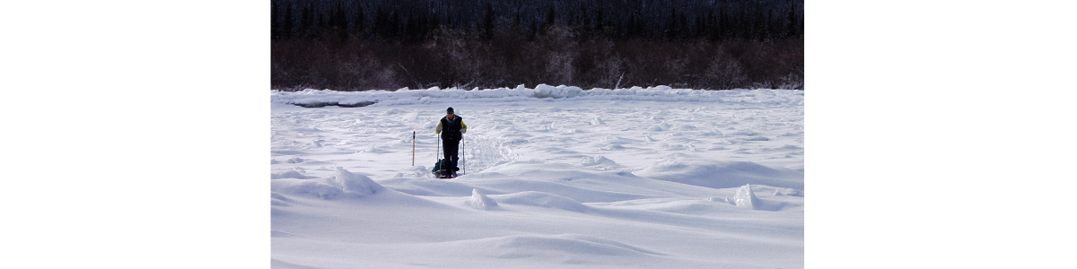 Stefano Miglietti, runner estremo durante la Yukon Arctic Ultra (Canada 2005)